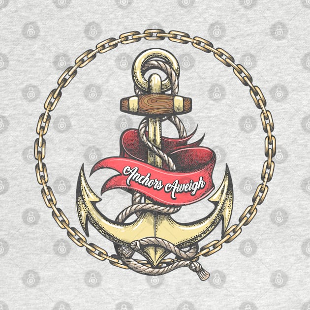 Ship Anchor in ropes chain circle by devaleta